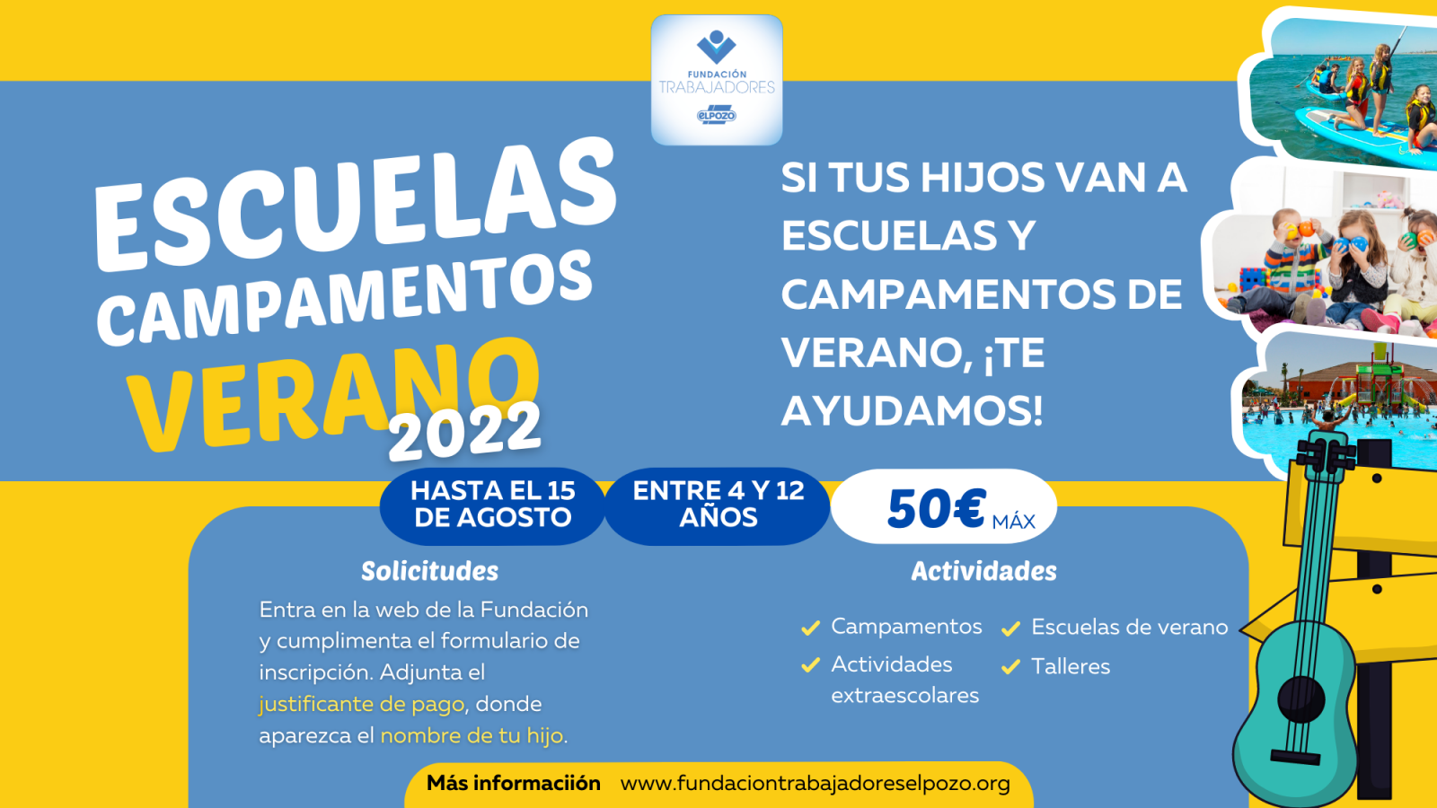 Solicita las Ayudas para escuelas y campamentos de verano 2022